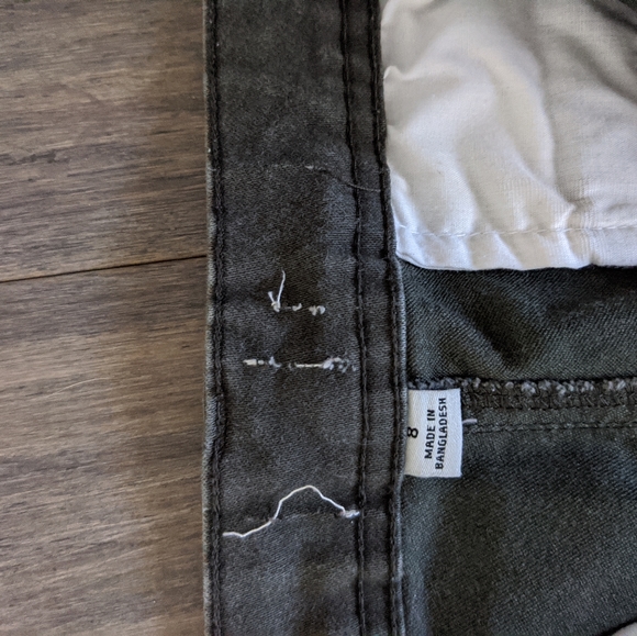 Olive gree, high wais, zip ankle skinny pants - Picture 3 of 6